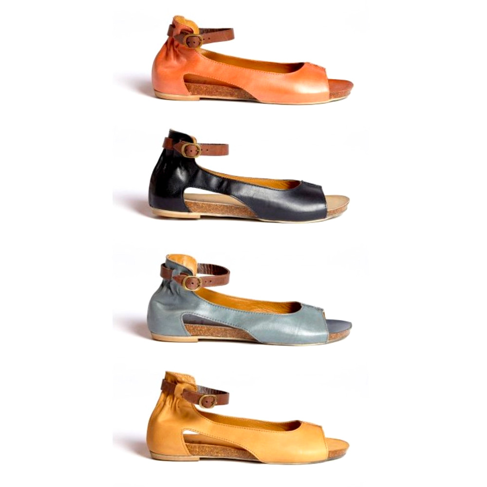 Anthropologie x Lili 7 Mill Italian Leather MUSK Sandals $289 Flats Teal Blue - Picture 2 of 8